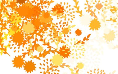 Açık Kahverengi vektör soyut tasarımı ve çiçeklerin dekoratif dizaynı beyaz arka planda. Web sitesi yöneticileri ve tasarımları için desen.