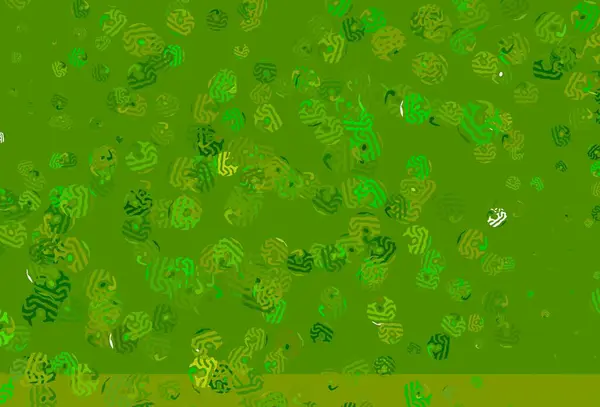 Açık Yeşil Kaotik Şekilli Sarı Vektör Şablonu Rastgele Şekillerle Soyut — Stok Vektör