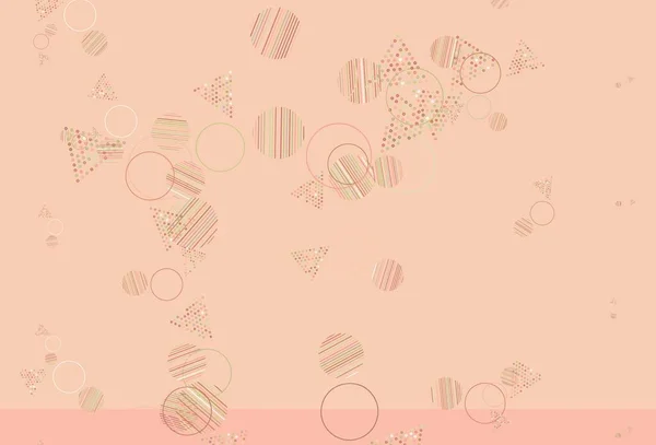 Светло Розовая Желтая Векторная Текстура Триангулярным Стилем Кругами Декоративный Дизайн — стоковый вектор