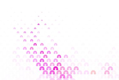 Açık Mor, gökkuşağı işaretli pembe vektör şablonu. Gökkuşağı ve bulut şekilli dekoratif çizimler. Eğlence tasarımları için çizim.