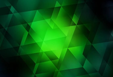 Koyu yeşil vektör mozaik şablon. Origami tarzında gradyan ile geometrik çizim. Dizaynınız için üçgen desen.