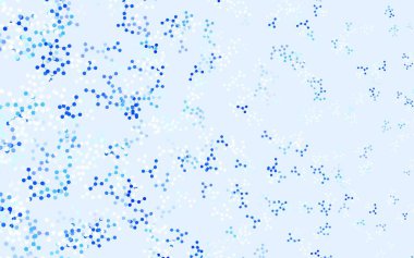 Yapay zeka verileriyle hafif BLUE vektör arkaplanı. Soyut şablondaki yapay zeka şekilleriyle parlayan illüstrasyon. Teklif verilerinin tanıtımı için akıllı tasarım.