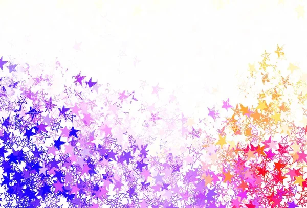 Ljusblå Gul Vektor Bakgrund Med Färgade Stjärnor Glitter Abstrakt Illustration — Stock vektor