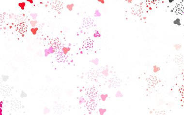 Soyut şekilli açık pembe vektör arkaplanı. Renkli rastgele şekillerle modern soyut illüstrasyon. Kartvizitiniz için modern tasarım.