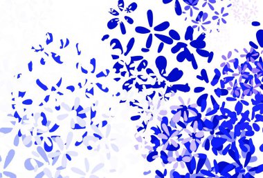 Açık pembe, yapraklı mavi vektör zarif desen. Yapraklarla karalama tarzında renkli çizimler. İşiniz için yepyeni bir tasarım..