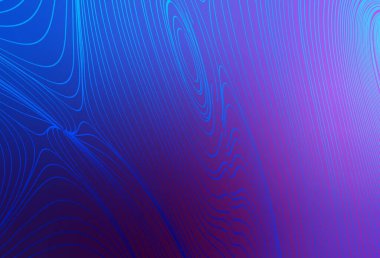 Açık Pembe, eğri çizgileri olan mavi vektör arkaplan. Soyut ve gradyan renkte renkli çizimler. Posterler ve afişler için iş tasarımı.