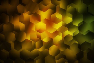 Koyu yeşil, sarı vektör çokgen arkaplan. Üçgenli renkli soyut çizimler. Pankartın için tamamen yeni bir şablon.