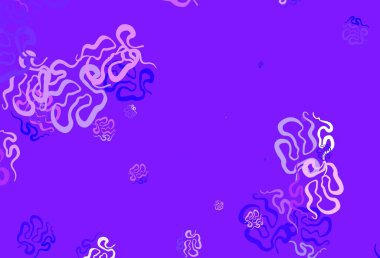 Açık Mor, soyut şekilli pembe vektör arkaplan. Soyut tarzda rengarenk gradyan şekilleri olan bir resim. Web siteniz için basit tasarım.