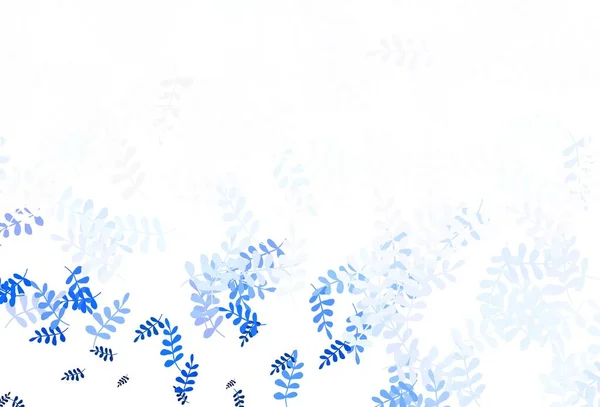 Sfondo Scarabocchiato Vettoriale Grigio Chiaro Con Foglie Illustrazione Astratta Colorata — Vettoriale Stock