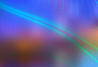 Açık mavi, kıvrımlı çizgileri olan sarı vektör arkaplan. Soyut tarzda gradyan çizgilerle akıllı illüstrasyon. İşiniz için en iyi tasarım.