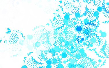 Açık mavi, sarı vektör soyut desenli çiçekler, güller. Renkli, soyut karalama çiçekleri olan bir resim. Marka kitabınız için yeni şablon.