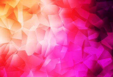 Açık pembe, sarı vektör düşük polimerli doku. Soyut ve üçgenli renkli çizimler. İş tasarımınız için yepyeni bir tarz.