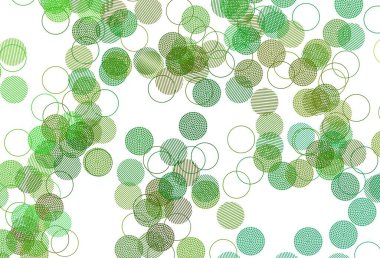 Açık yeşil, baloncuklu sarı vektör arka planı. Doğa tarzında renkli baloncuklu soyut illüstrasyon. Güzel web siteleri için desen.