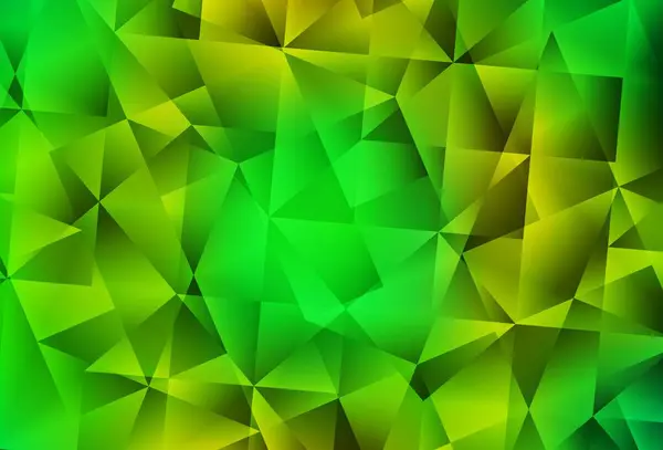 Hellgrüner Gelber Vektor Dreieck Mosaik Hintergrund Dreieckige Geometrische Probe Mit — Stockvektor