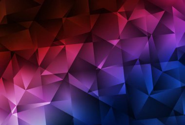 Koyu mavi, kırmızı vektör düşük polimer arka plan. Origami stilinde gradyan ile yaratıcı geometrik illüstrasyon. Marka kitabınız için yeni şablon.