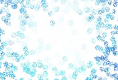 Dairesel ve eğrili hafif Mavili vektör arkaplanı. Daireleri ve çizgileri olan güzel renkli çizimler. Marka kitabınız için yeni şablon.