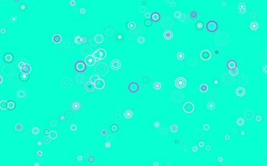 Açık yeşil, noktalı kırmızı vektör arkaplanı. Renkli su damlaları olan modern soyut çizimler. Fütürist reklamlar ve kitapçıklar için şablon.