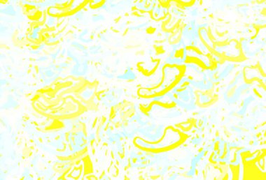 Açık mavi, Memphis şekilli sarı vektör arkaplan. Soyut tarzda rengarenk gradyan şekilleri olan bir resim. Duvar kağıtları için zarif tasarım.