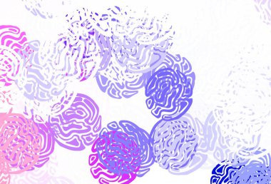 Açık Mor, kaotik şekilli pembe vektör şablonu. Rastgele şekillerle soyut tarzda dekoratif tasarım. Bir cep telefonu için arka plan.