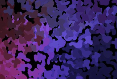 Koyu mor, rastgele şekilli pembe vektör deseni. Renkli rastgele şekillerle modern soyut illüstrasyon. Bir cep telefonu için arka plan.