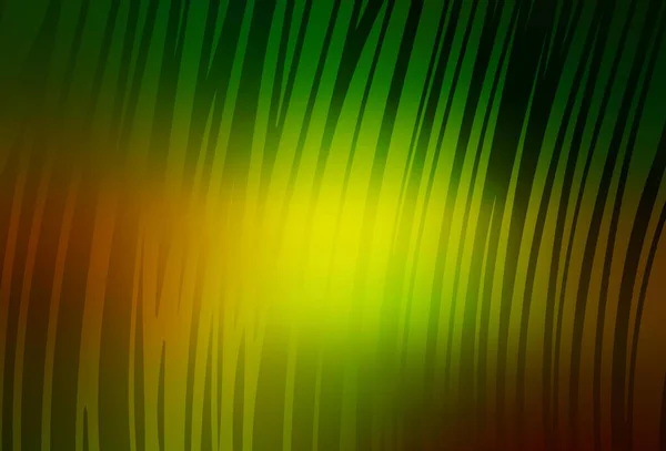 Vert Foncé Fond Vectoriel Jaune Avec Des Lignes Irisées Échantillon — Image vectorielle