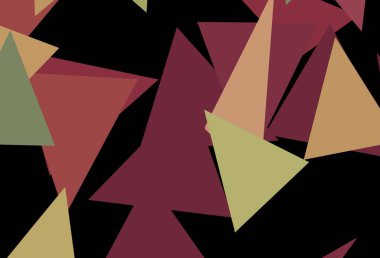 Koyu yeşil, kırmızı vektör desenli çokgen. Üçgenli soyut gradyan çizimi. Broşürler, broşürler için desen