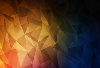 Koyu turuncu vektör düşük polimer arkaplan. Gradyanı olan zarif parlak çokgen çizimi. Pankartın için tamamen yeni bir şablon.