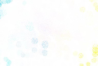 Açık mavi, soyut şekilli sarı vektör dokusu. Soyut tarzda rengarenk gradyan şekilleri olan bir resim. Web siteniz için basit tasarım.