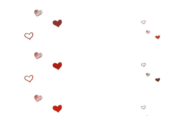 Ανοιχτό Κόκκινο Διάνυσμα Μοτίβο Πολύχρωμες Καρδιές Όμορφες Καρδιές Στυλ Εορτασμού — Διανυσματικό Αρχείο