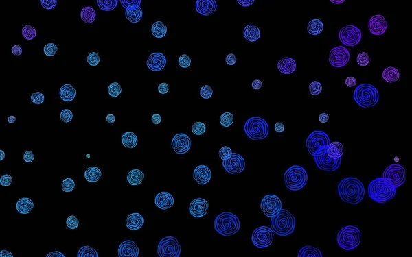 Donkerroze Blauw Vector Abstract Patroon Met Bloemen Rozen Creatieve Illustratie — Stockvector