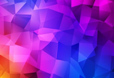 Açık mavi, kırmızı vektör eğimli üçgen dokusu. Çokgen tarzda tamamen yeni bir renk çizimi. Bir markanın arkaplanı için desen.