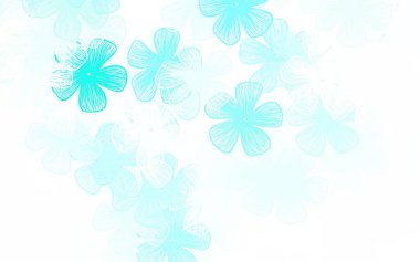 Çiçekli açık yeşil vektör doğal sanat eserleri. Çiçekli soyut çizimler. Çocuk kitapları için renkli desen.