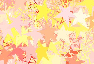 Yılbaşı yıldızlı hafif turuncu vektör deseni. Bulanık dekoratif dizayn yıldızlı basit bir stilde. Reklamınız, posteriniz, afişiniz için en iyi tasarım.