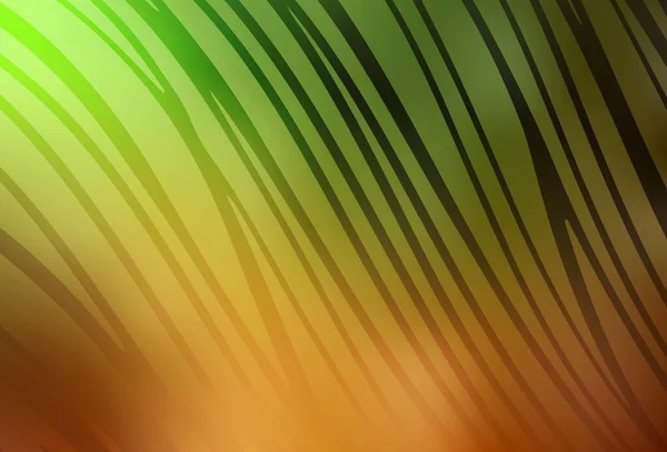Lichtgroen Gele Vectorachtergrond Met Gebogen Lijnen Een Geheel Nieuwe Kleurrijke — Stockvector