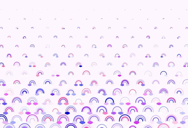 Светло Фиолетовый Розовый Векторный Узор Элементами Радуги Красочные Символы Красочной — стоковый вектор