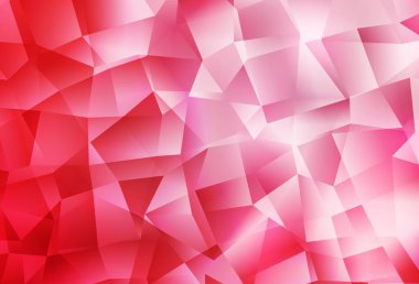Açık Kırmızı Vektör soyut mozaik arkaplan. Üçgenli modern soyut çizim. Broşürünüz için yepyeni bir tasarım..