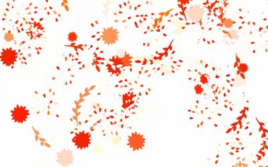 Açık kırmızı, sarı vektör karalama desenli çiçekler, güller. Çiçeklerle karalama tarzında renkli çizimler. İşiniz için yeni tasarım.