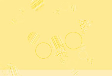 Dairesel çokgen biçimli açık sarı vektör deseni. Noktalı, soyut şekilli dekoratif tasarım. Reklamlar için desen.