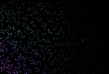 Koyu pembe, yeşil vektör arkaplan, çizgiler, üçgenler. Üçgenli soyut gradyan çizimi. Broşürler, broşürler için desen