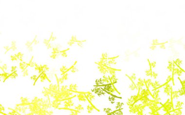 Açık yeşil, sarı vektör karalama dokusu ve dalları. Yapraklar ve dallarla karalama tarzında renkli çizimler. İşiniz için yeni tasarım.