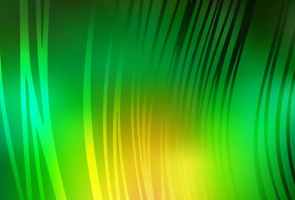 Ljusgrön Gul Vektor Mönster Med Linjer Färgstarkt Geometriskt Prov Med — Stock vektor