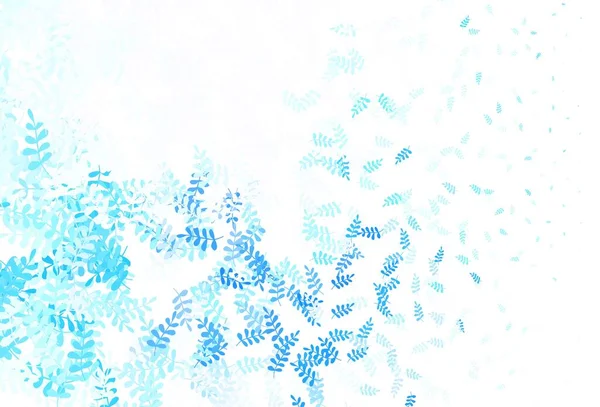 Modèle Doodle Vectoriel Bleu Clair Avec Feuilles Illustration Abstraite Scintillante — Image vectorielle