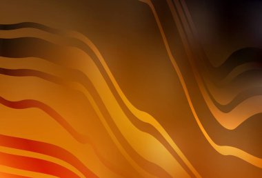 Eğri çizgileri olan koyu turuncu vektör arka plan. Renkli çizgileri ve şekilleri olan bir örnek. Web siteniz için soyut tasarım.