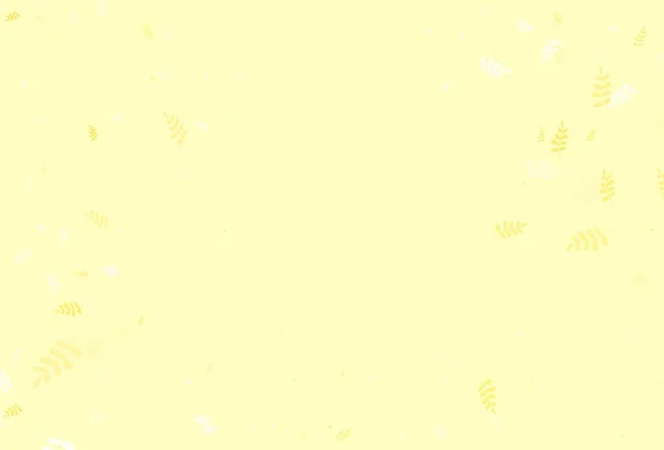 Açık Sarı Vektör Yapraklı Zarif Duvar Kağıdı Yapraklarla Bulanık Şekilli — Stok Vektör