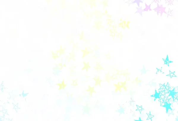 Светлый Многоцветный Векторный Фон Цветными Звёздами Декоративная Сияющая Иллюстрация Звездами — стоковый вектор