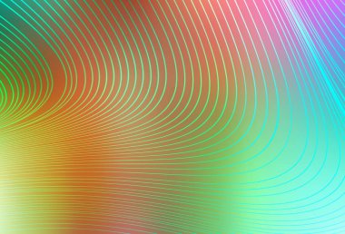 Eğri çizgileri olan ışık çokrenkli vektör şablonu. Değişken çizgileri olan renkli geometrik örnek. Broşürler, broşürler için doku.