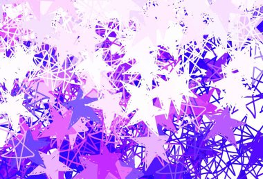 Açık Kırmızı, sarı vektör arkaplan, küçük ve büyük yıldızlı. Renkli yıldızlı soyut çizimler. Fütürist reklamlar ve kitapçıklar için şablon.