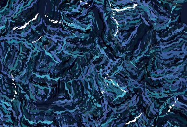 Koyu mavi, çizgileri olan yeşil vektör şablonu. Eğilimli soyut bir çizim. Tasarımınız için desen.