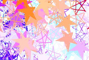 Açık mavi, parlak yıldızlı sarı vektör düzeni. Bulanık dekoratif dizayn yıldızlı basit bir stilde. İş ilanınız için akıllı tasarım.