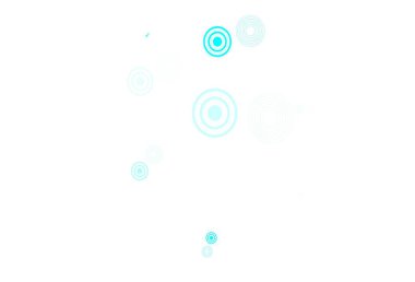 Açık mavi, daire şekilli yeşil vektör düzeni. Doğa tarzında bulanık halkaları olan güzel renkli çizimler. Reklamlar, broşürler için desen.